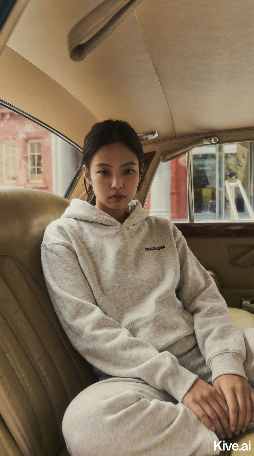 DISCIPLINED. grey hoodie set — interior